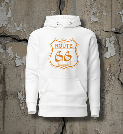 BLOK Route 66 - Orange Front Graphic Print Women's Hoodie