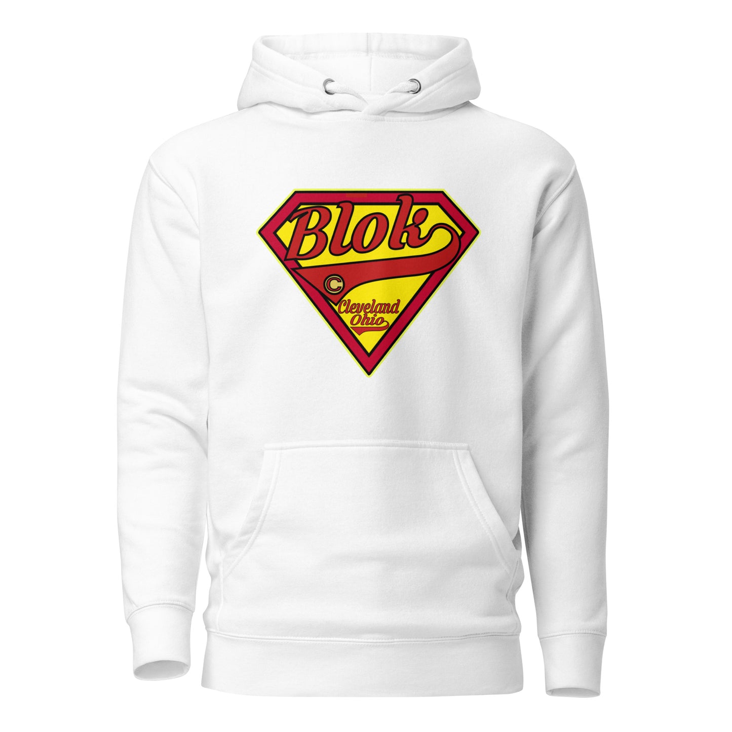 BLOK Shield - Red & Yellow Front Graphic Print Women's Hoodie