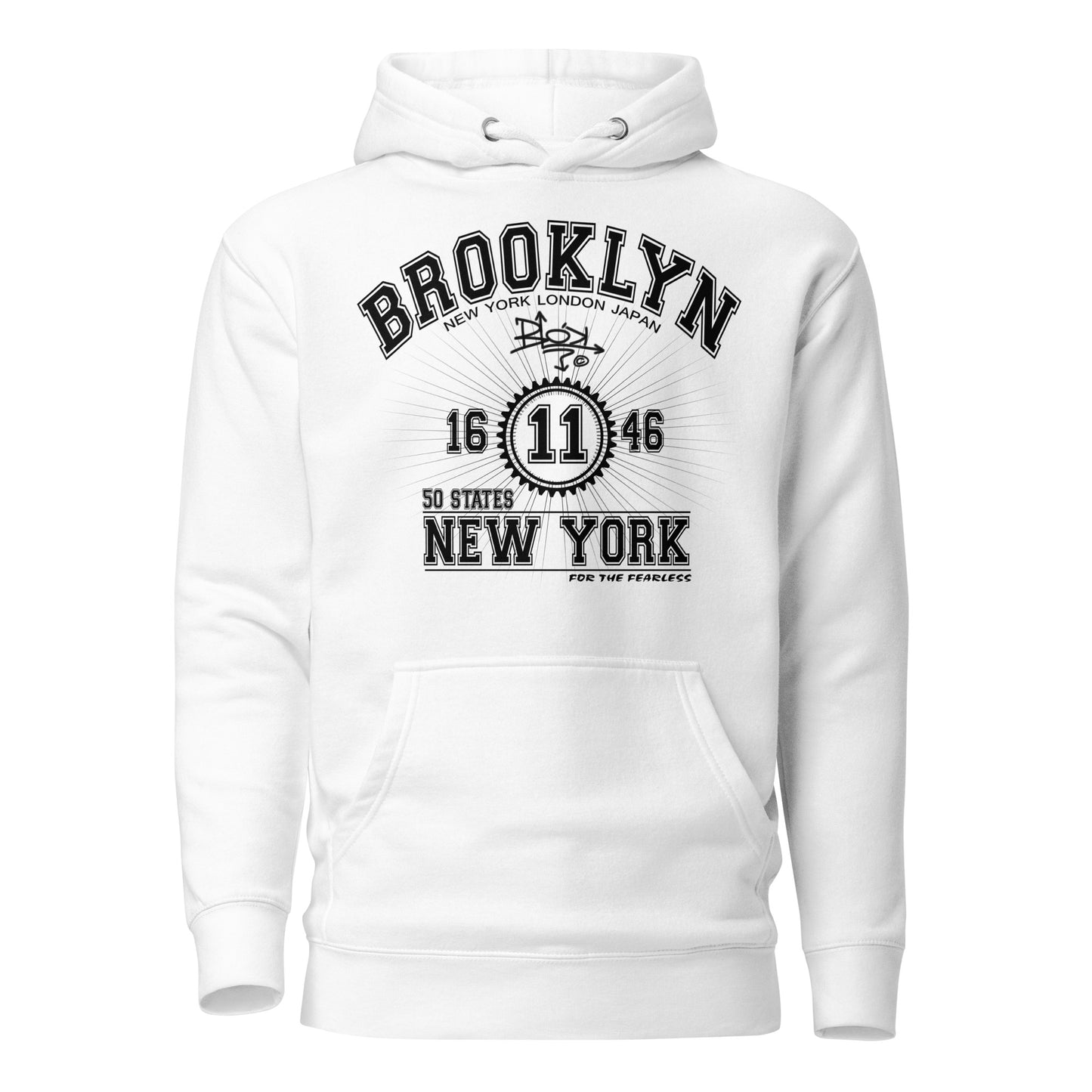 Brooklyn New York - Front Print in Black - Women's Hoodie