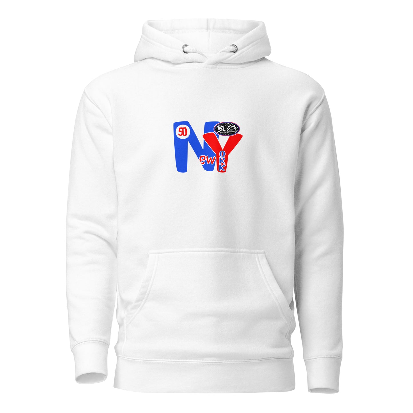 New York City Worldwide - Front & Back Print in Blue & Red - Women's Hoodie