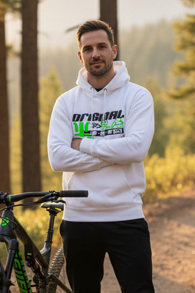 Land Sea Air - Grey & Green Front Print - Men's Graphic Hoodie