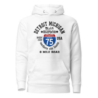 Detroit 8 Mile - 50 States - with Black Print - Men's Hoodie