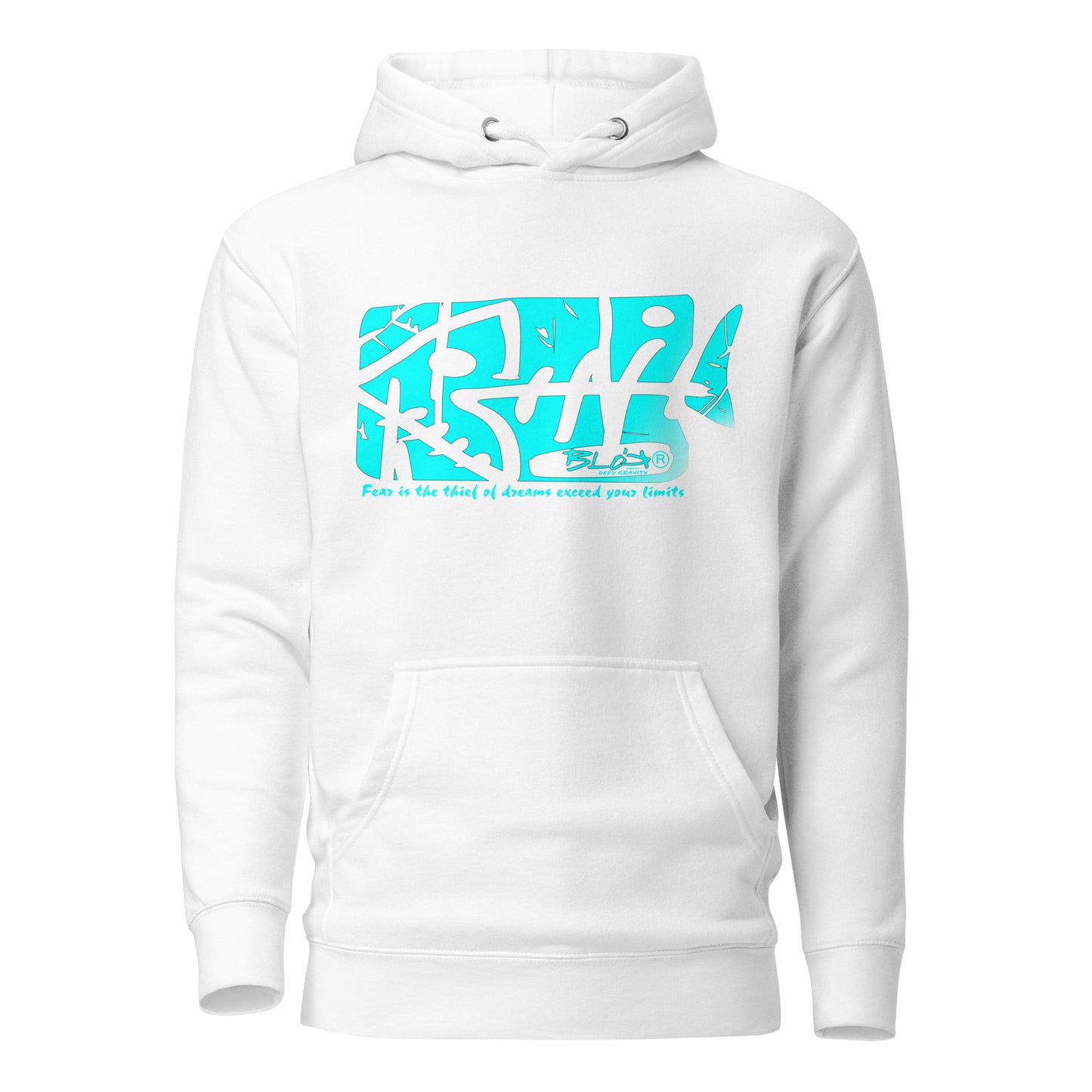 Fish Bone - Front Print - in Turquoise - Men's Hoodie