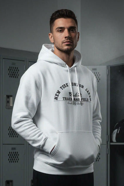 Track & Field - with Black Print - Men's Hoodie