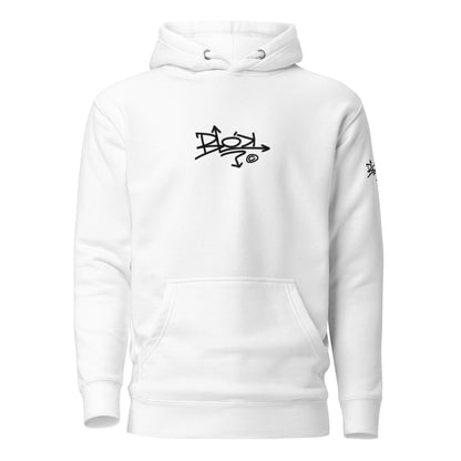 Blok Tag - Front & Arm Print in Black - Men's Graphic Hoodie
