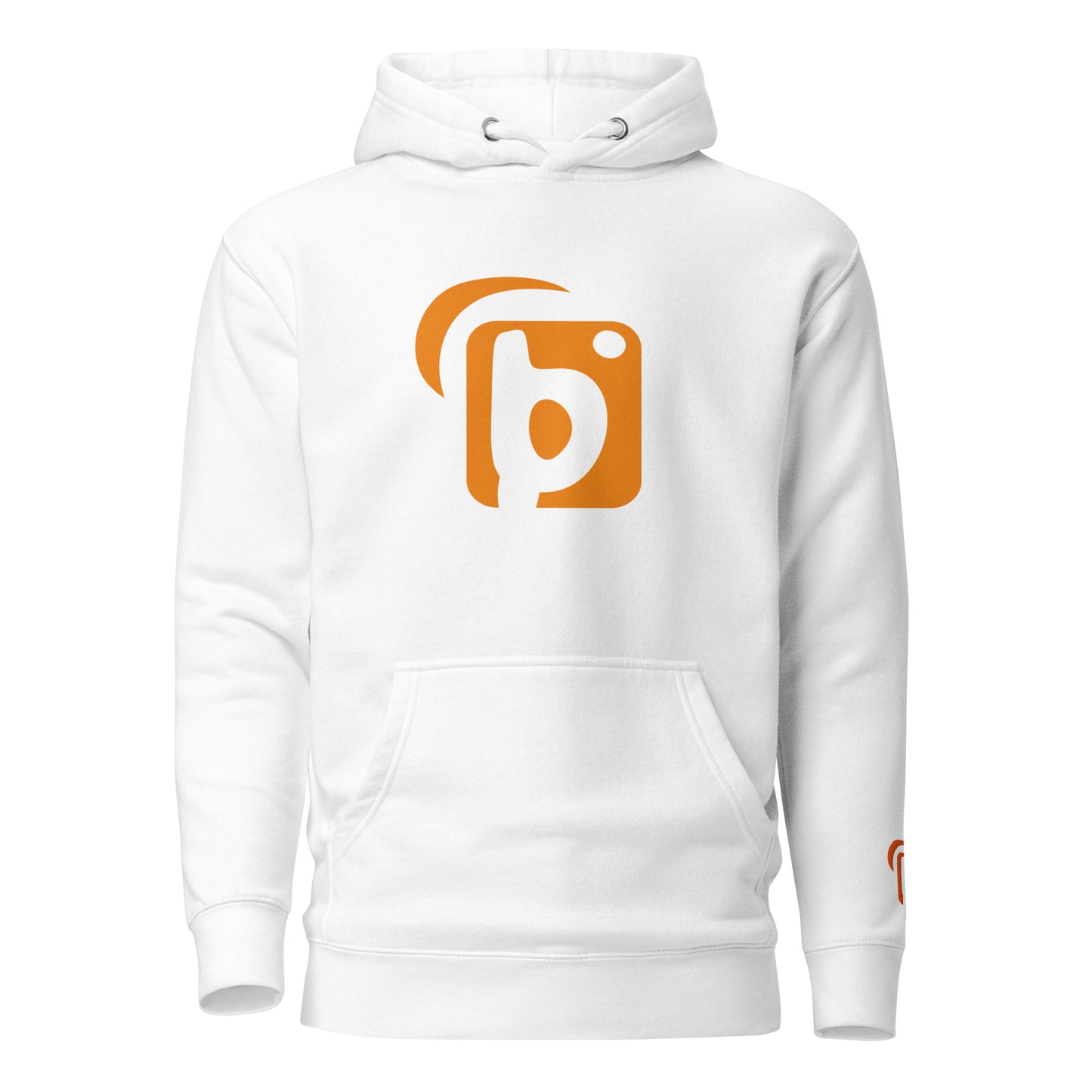 Original Logo - Orange Front Print with Embroidered Arm - Men's Hoodie