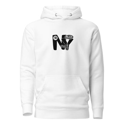 New York City Worldwide - Front & Back Print in Black & White - Men's Graphic Hoodie