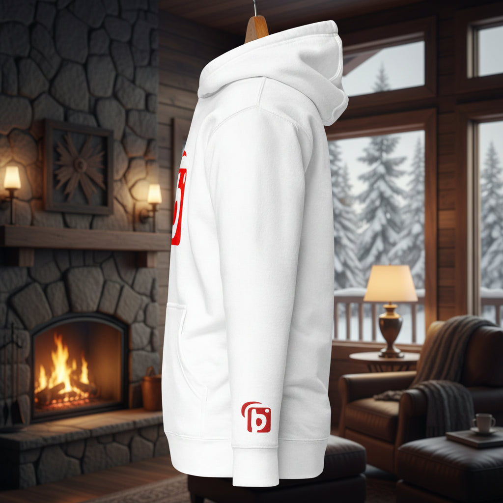 BLOK Original Logo - Red Front Graphic Print with Embroidered Arm Women's Hoodie