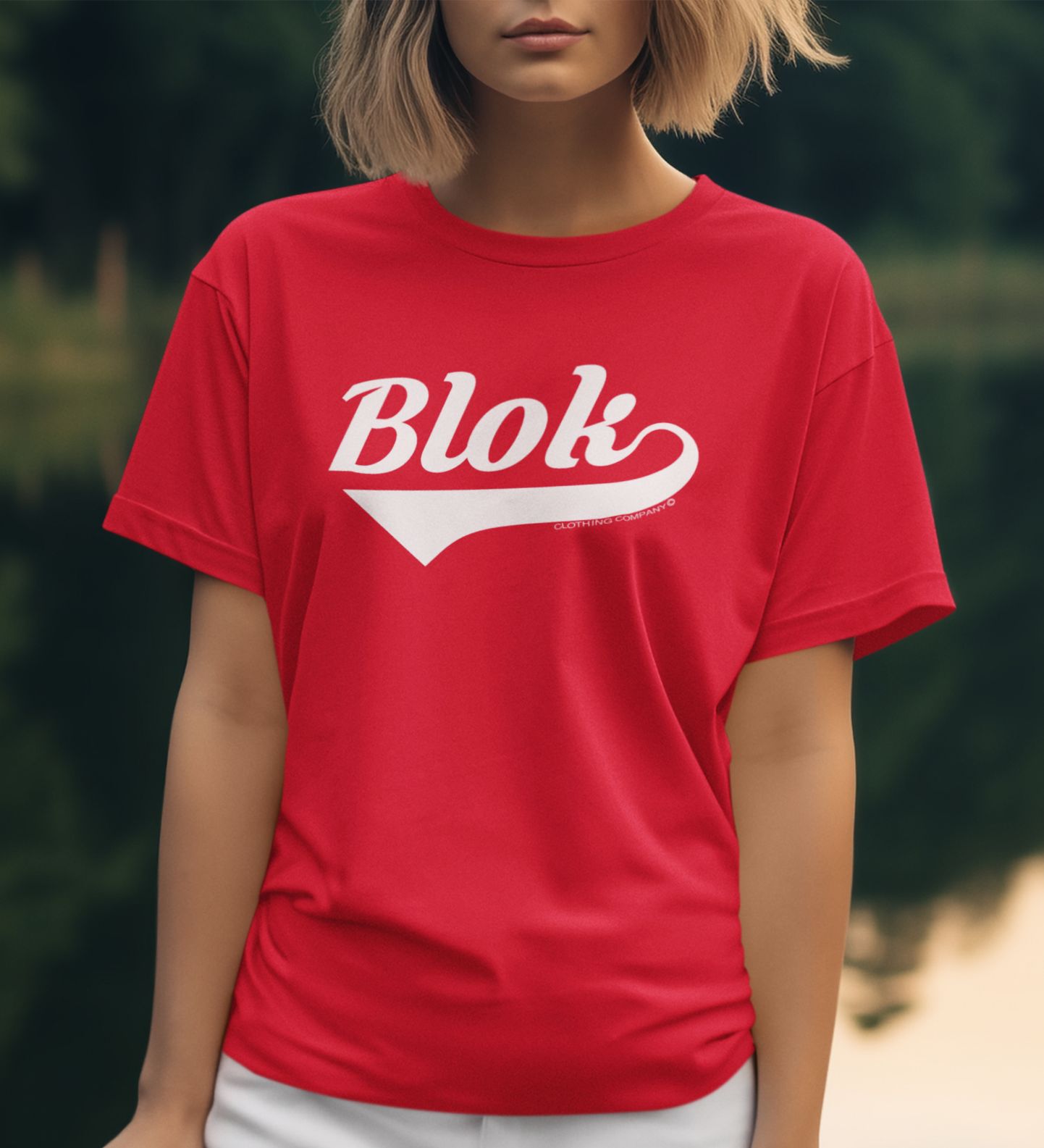 Blok Classic - Front Print - in White - Women's Relaxed Fit