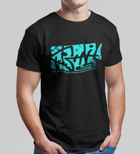 Fish Bone - Front Print - in Turquoise - Men's Classic Fit