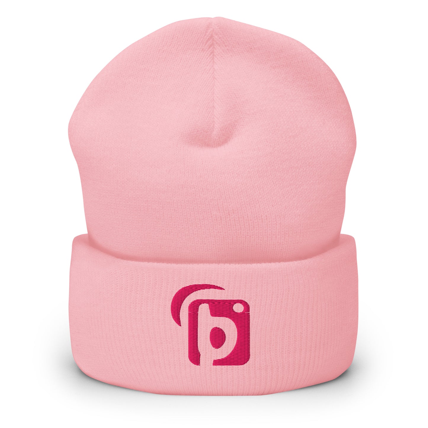 Blok Original Logo - Pink Embroidery - Premium Cuffed Beanie