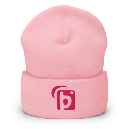 Blok Original Logo - Pink Embroidery - Premium Cuffed Beanie