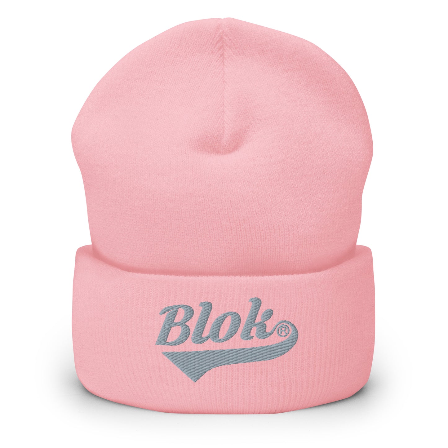 Blok Classic Logo - Grey Embroidered - Cuffed Premium Beanie