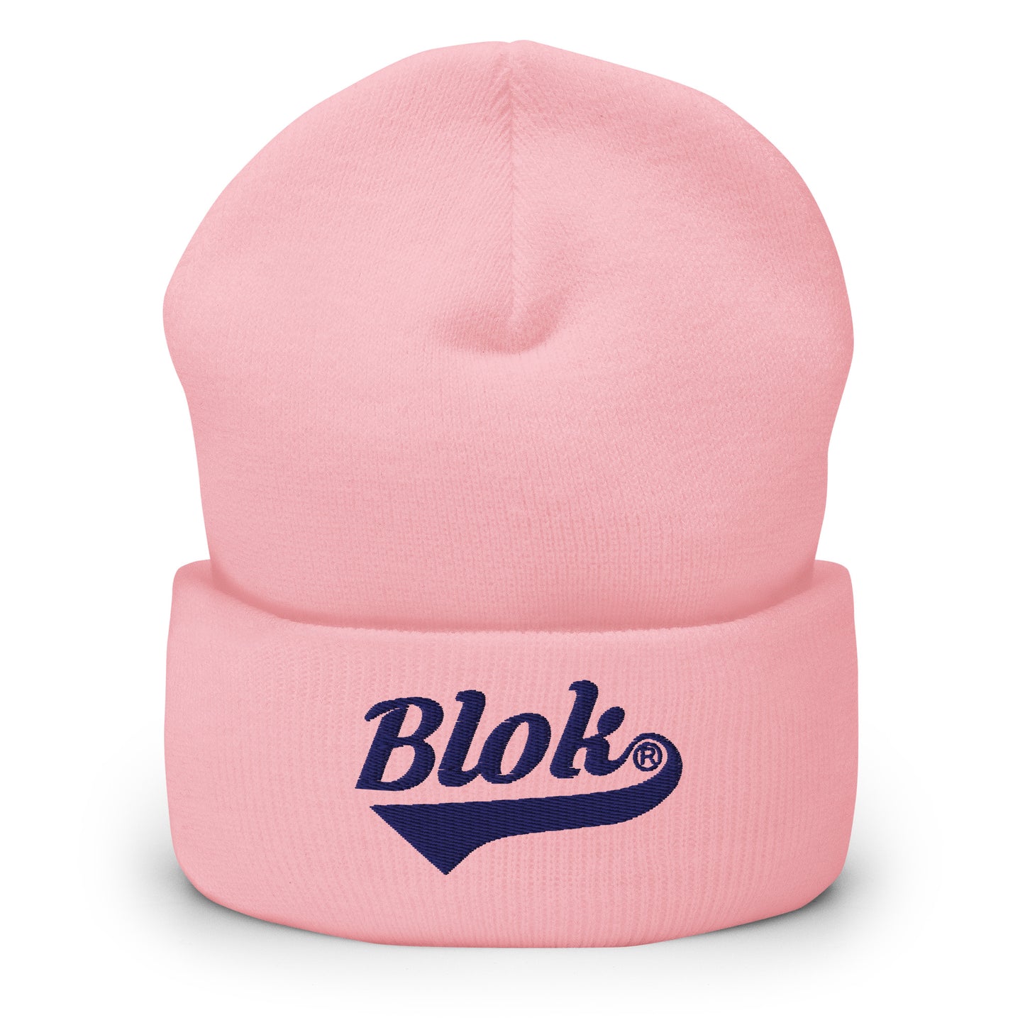 Blok Classic Logo - Dark Blue Embroidery - Cuffed Premium Beanie