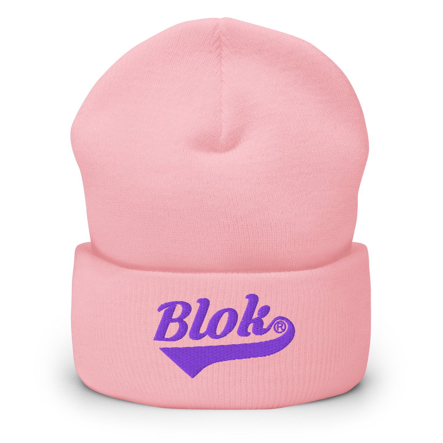 Blok Classic Logo - Purple Embroidery - Cuffed Premium Beanie