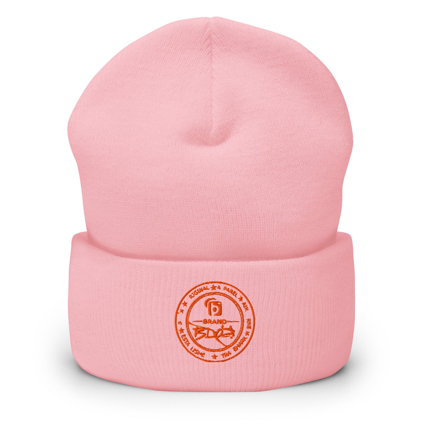 BLOK Apparel Stamp - Unisex Orange Embroidered Cuffed Beanie