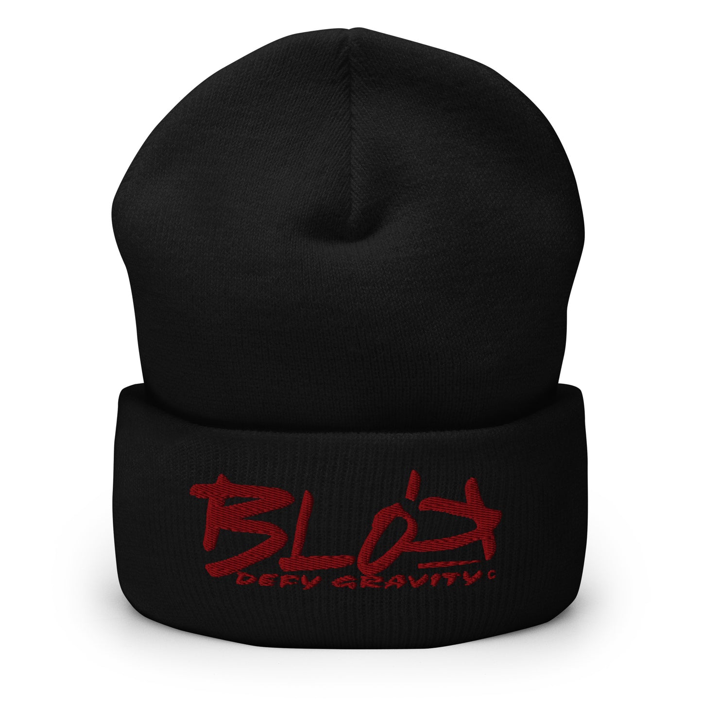 Blok Defy Gravity - Dark Red Embroidery - Premium Cuffed Beanie