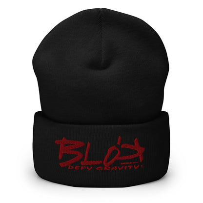 Blok Defy Gravity - Dark Red Embroidery - Premium Cuffed Beanie