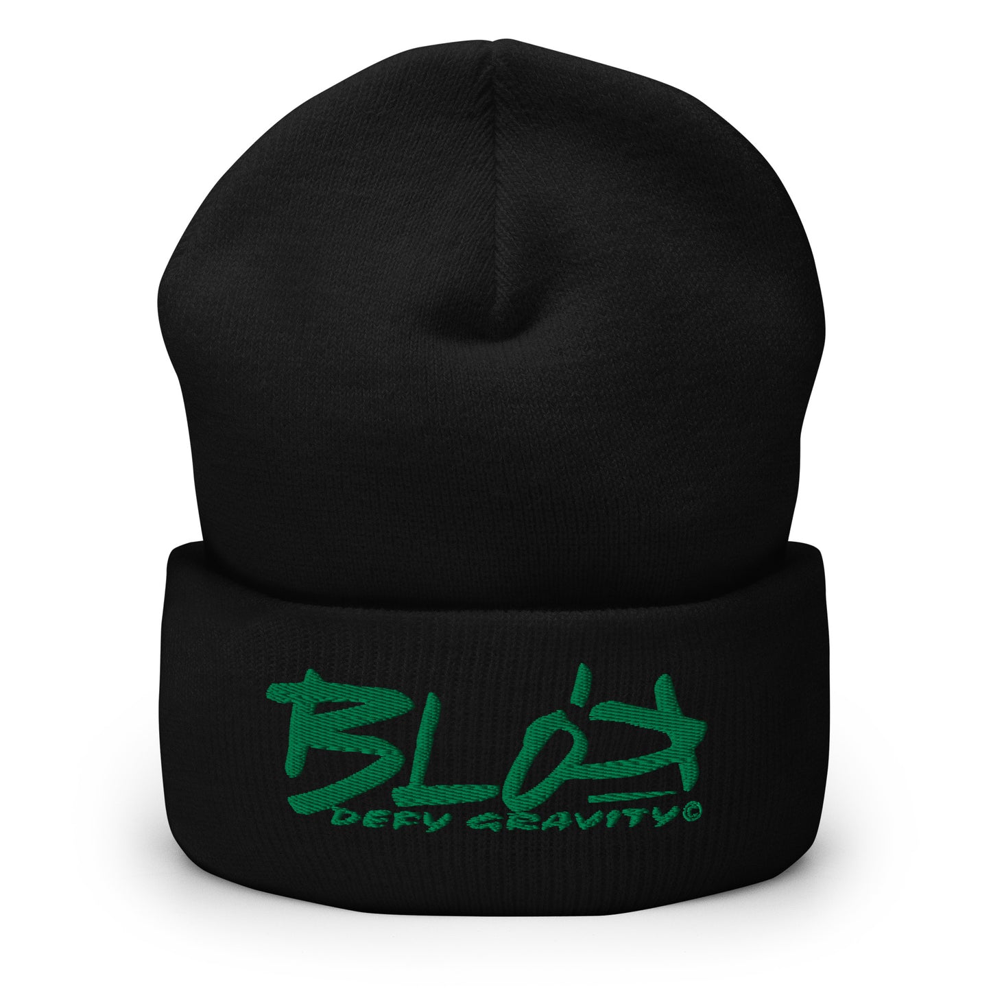 Blok Defy Gravity - Dark Green Embroidery - Premium Cuffed Beanie