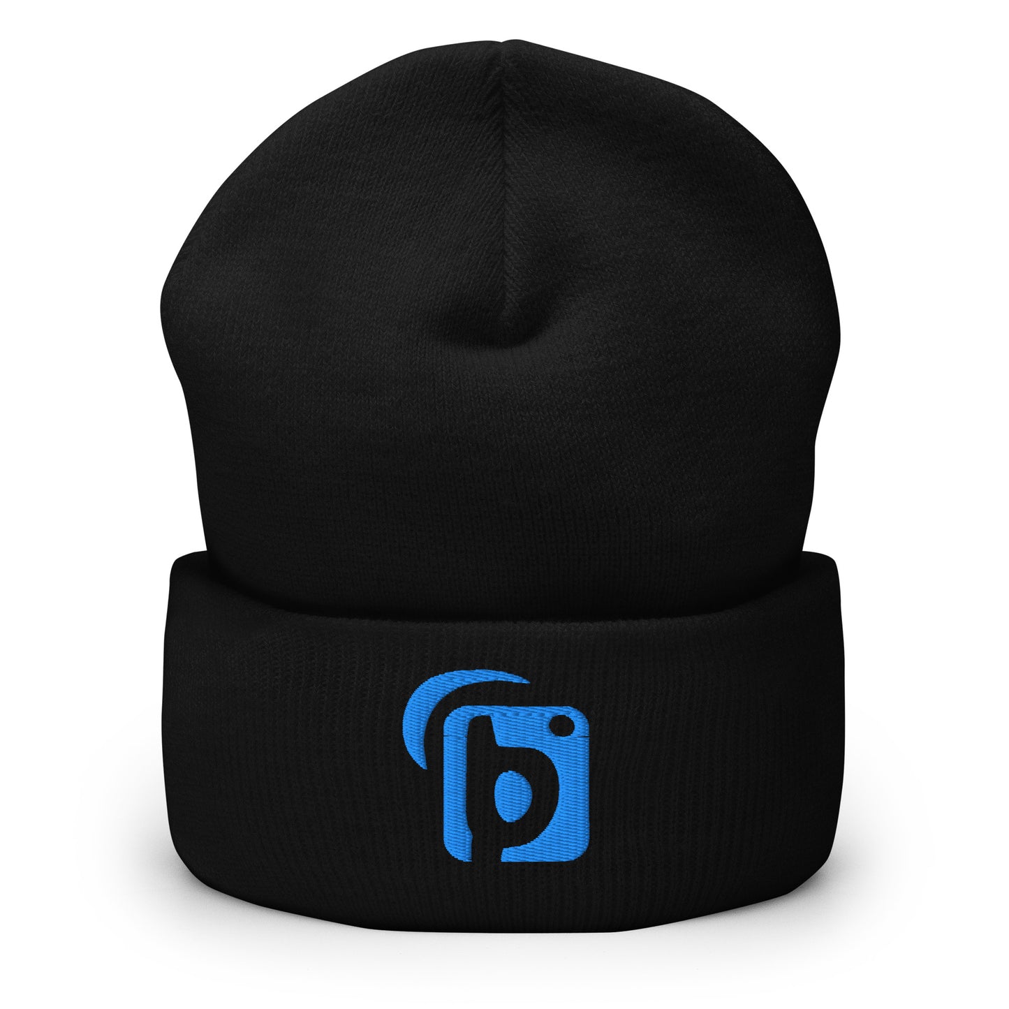 Blok Original Logo - Bright Blue Embroidery - Premium Cuffed Beanie