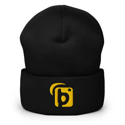 Blok Original Logo - Yellow Embroidery - Premium Cuffed Beanie