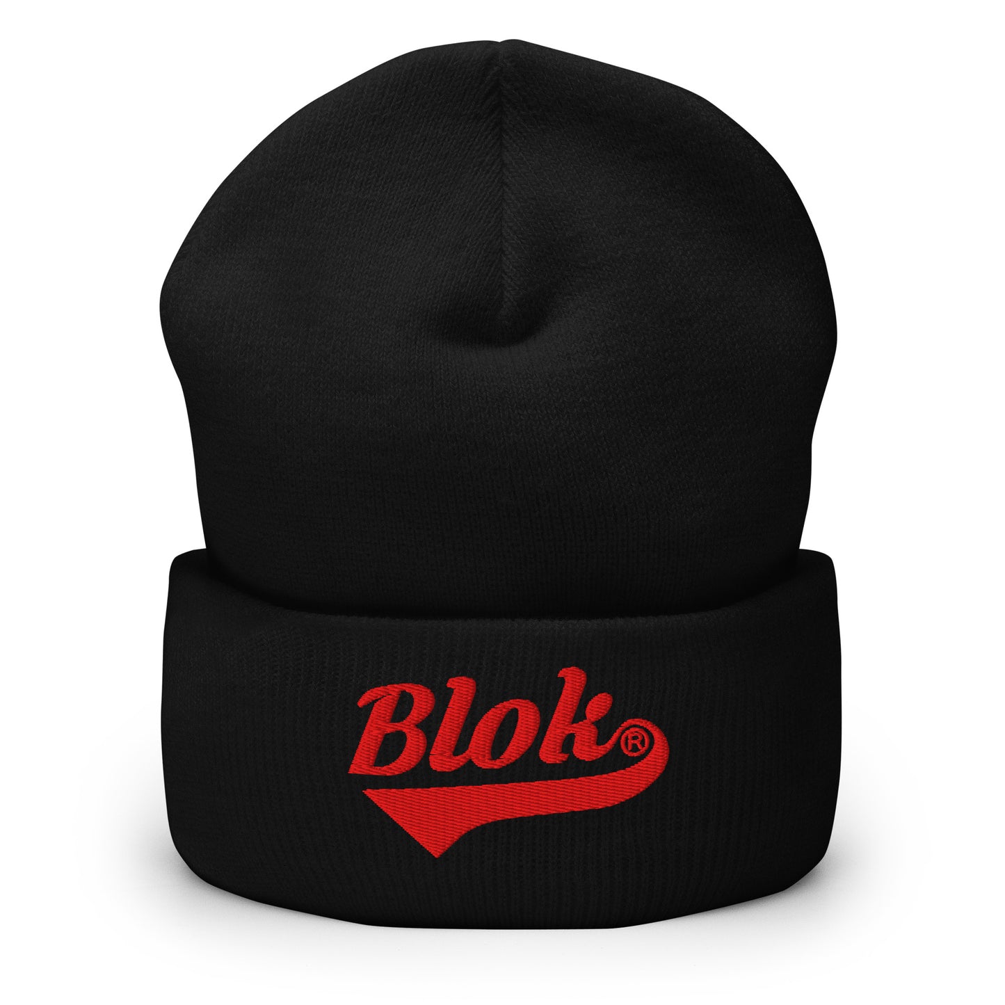 Blok Classic Logo - Red Embroidery - Cuffed Premium Beanie