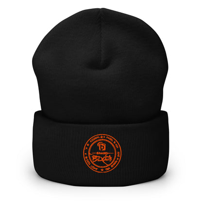 BLOK Apparel Stamp - Unisex Orange Embroidered Cuffed Beanie