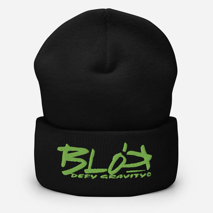 BLOK Defy Gravity - Unisex Sage Green Embroidered Cuffed Beanie