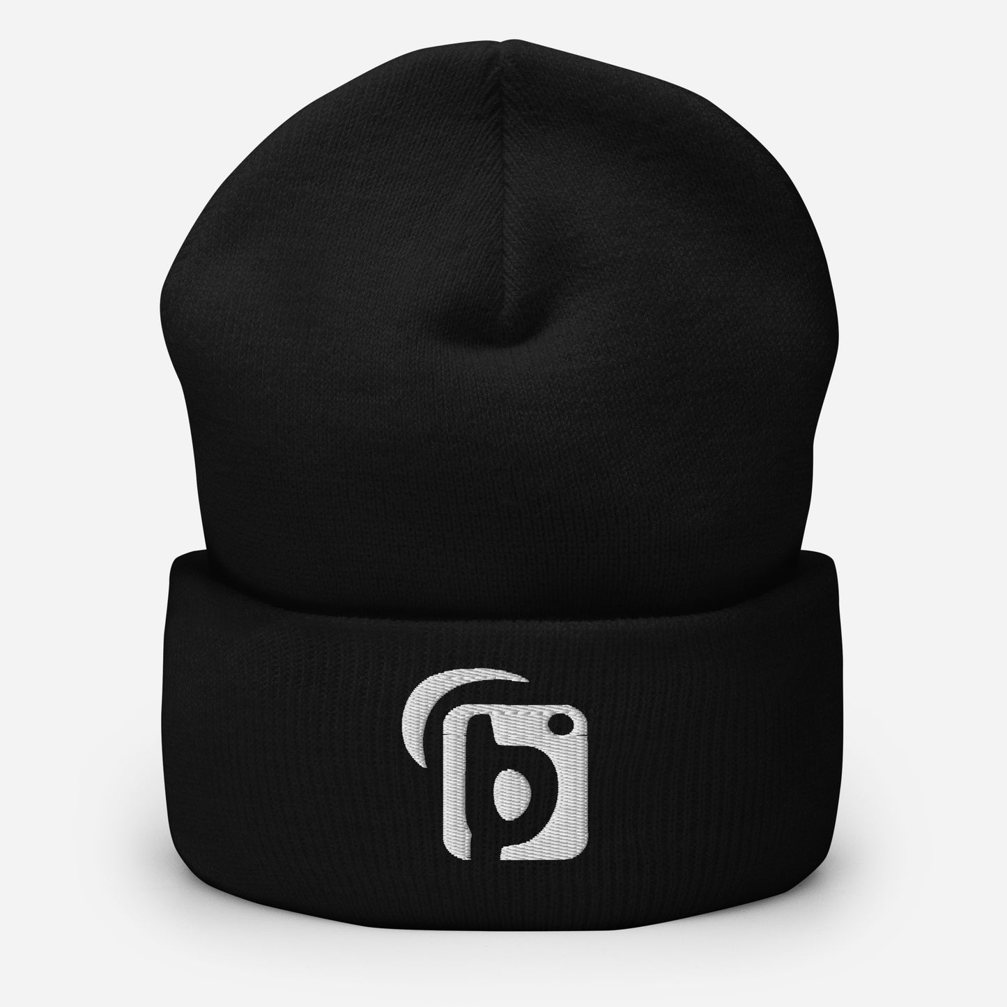 BLOK Original Logo - Unisex White Embroidered Cuffed Beanie
