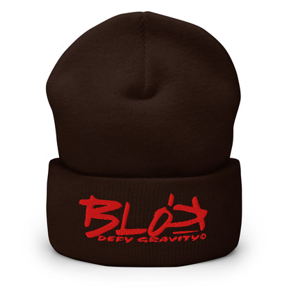 Blok Defy Gravity - Red Embroidery - Premium Cuffed Beanie