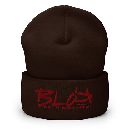 Blok Defy Gravity - Dark Red Embroidery - Premium Cuffed Beanie