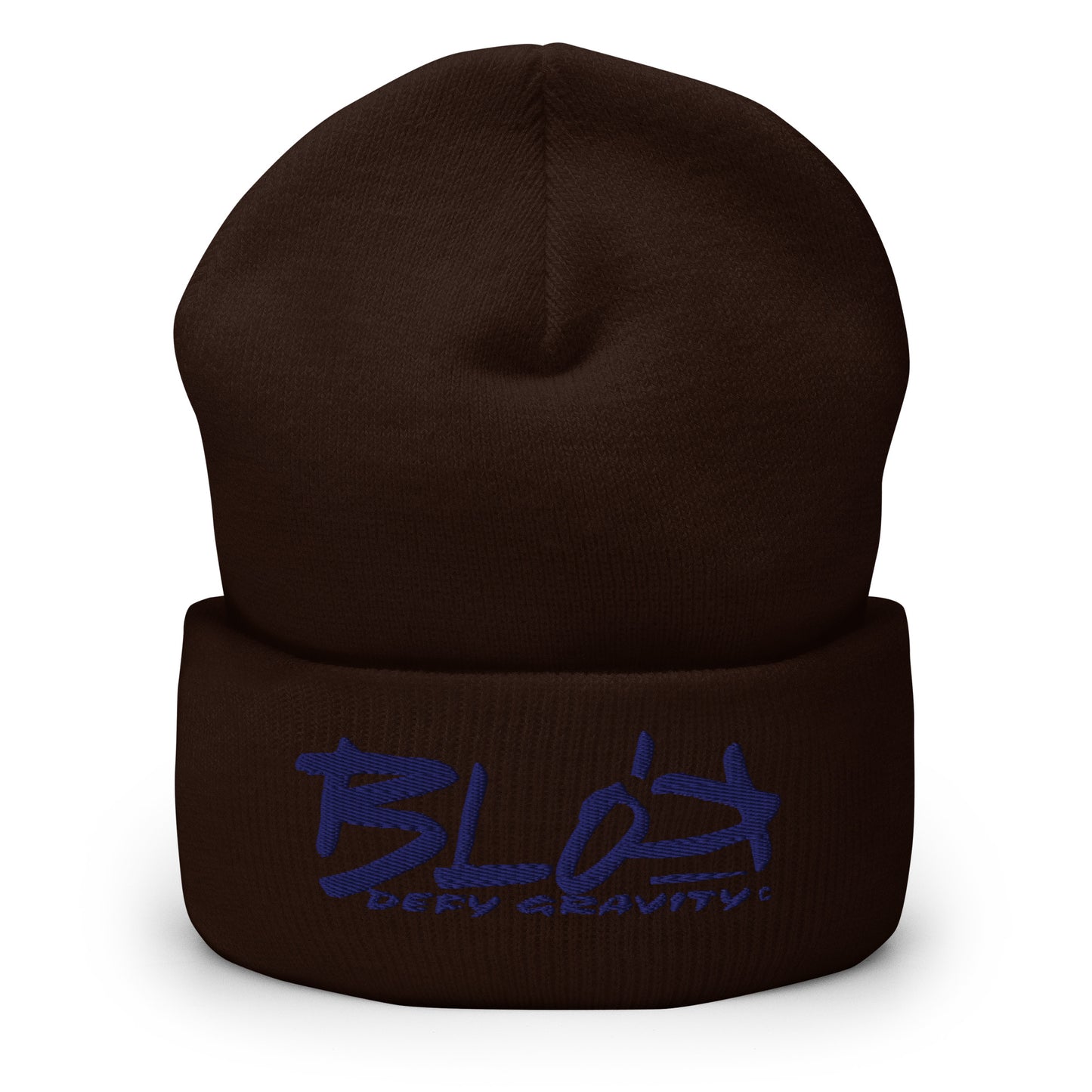 Blok Defy Gravity - Navy Blue Embroidery - Premium Cuffed Beanie