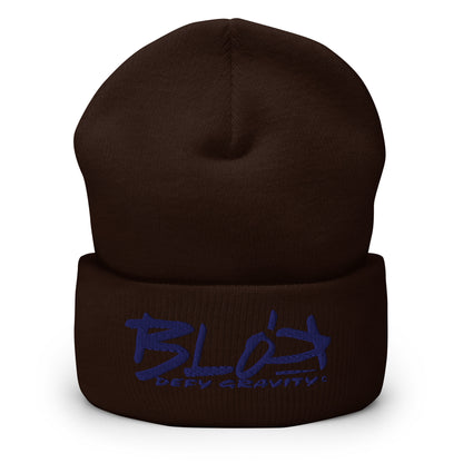 Blok Defy Gravity - Navy Blue Embroidery - Premium Cuffed Beanie