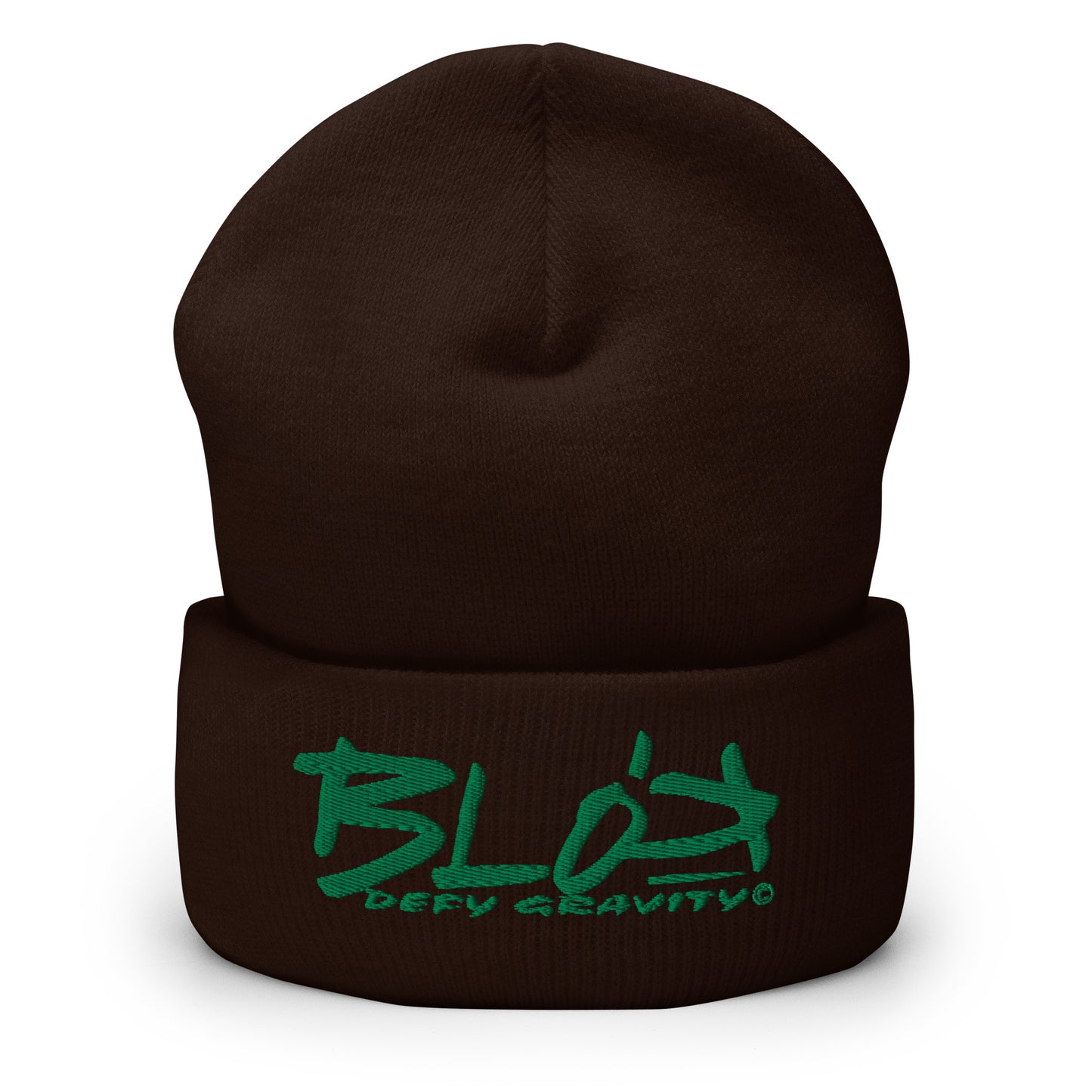 Blok Defy Gravity - Dark Green Embroidery - Premium Cuffed Beanie