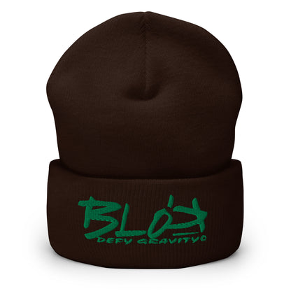 Blok Defy Gravity - Dark Green Embroidery - Premium Cuffed Beanie