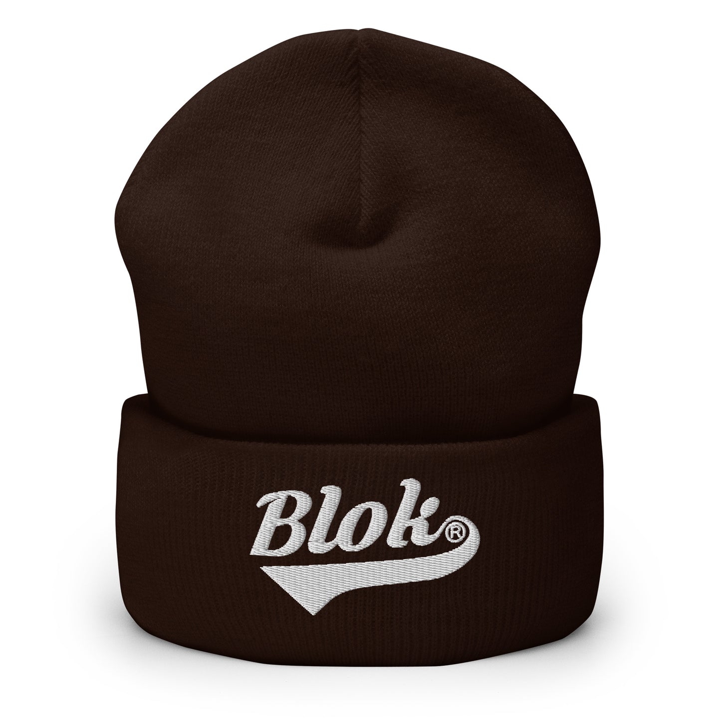 Blok Classic Logo - White Embroidery - Cuffed Premium Beanie