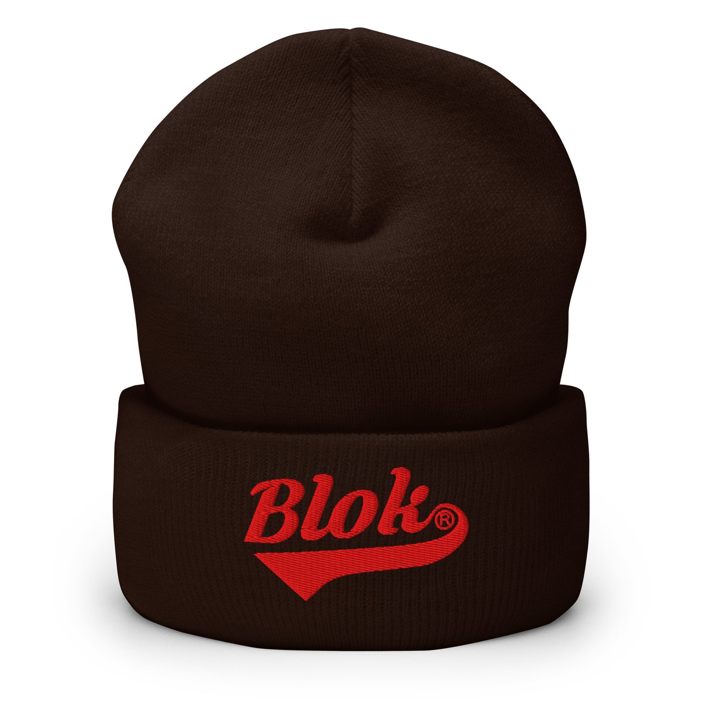 Blok Classic Logo - Red Embroidery - Cuffed Premium Beanie