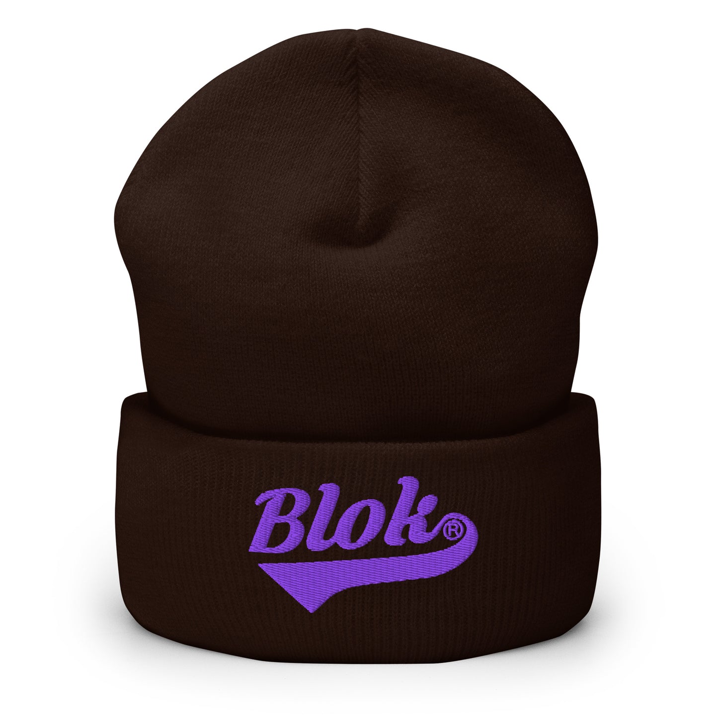 Blok Classic Logo - Purple Embroidery - Cuffed Premium Beanie