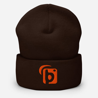 BLOK Original Logo - Unisex Orange Embroidered Cuffed Beanie