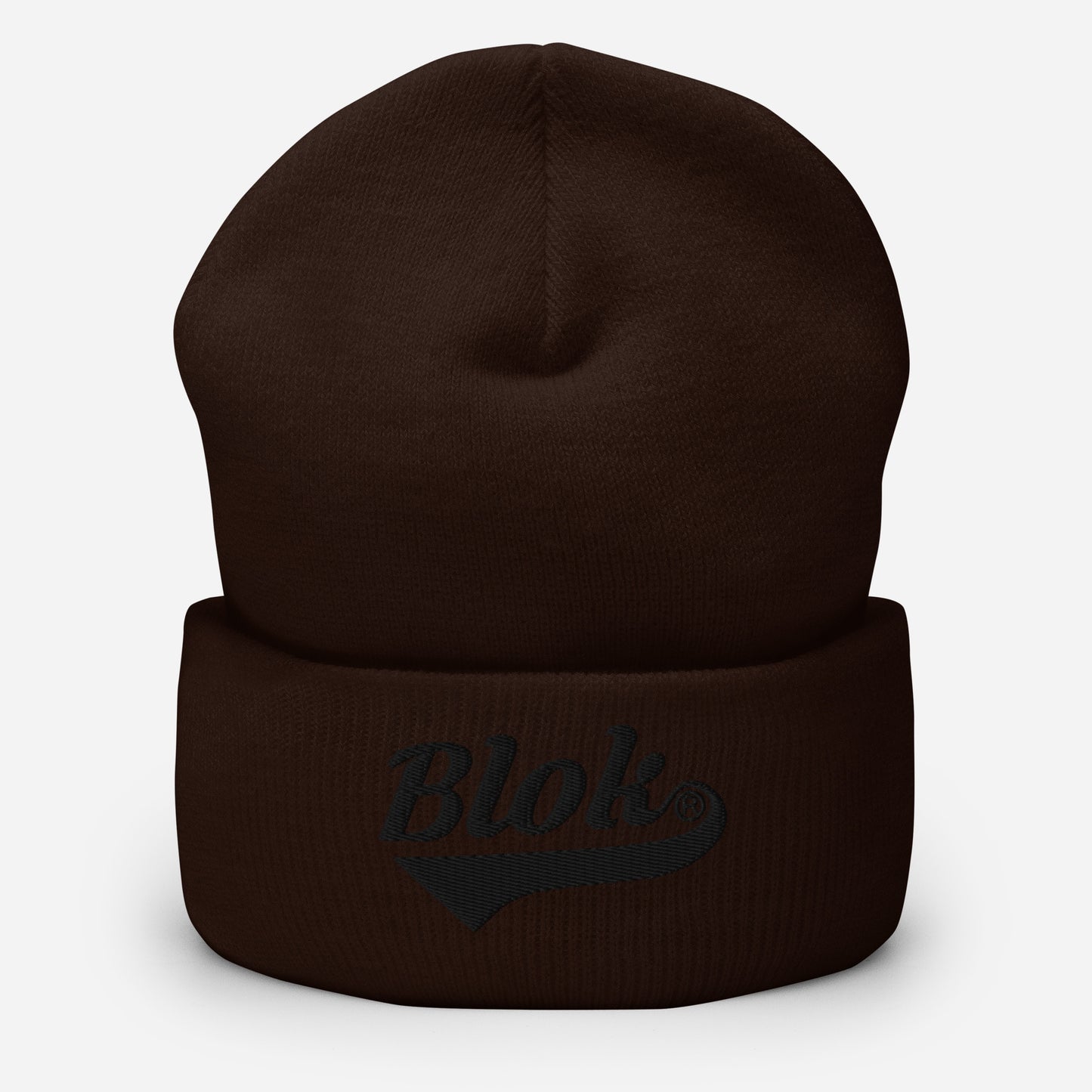 BLOK Classic Logo - Unisex Black Embroidered Cuffed Beanie