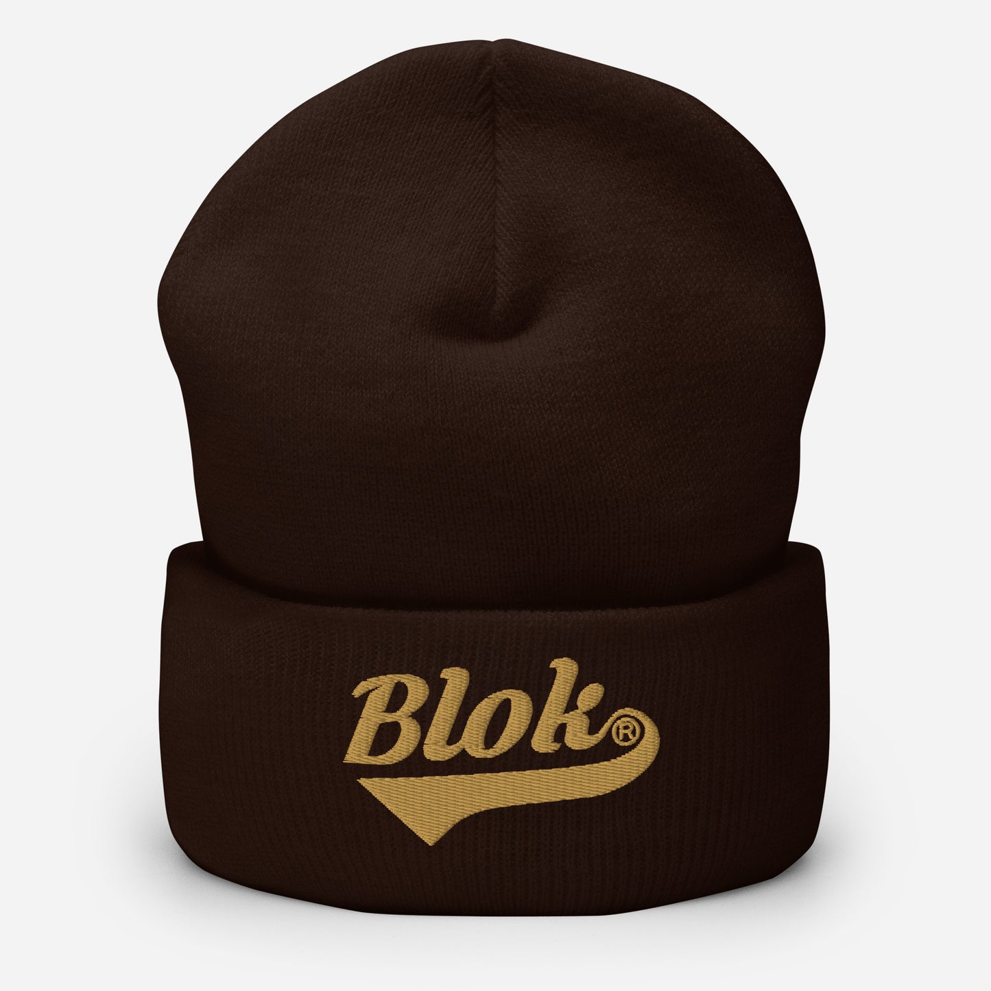 BLOK Classic Logo - Unisex Gold Embroidered Cuffed Beanie