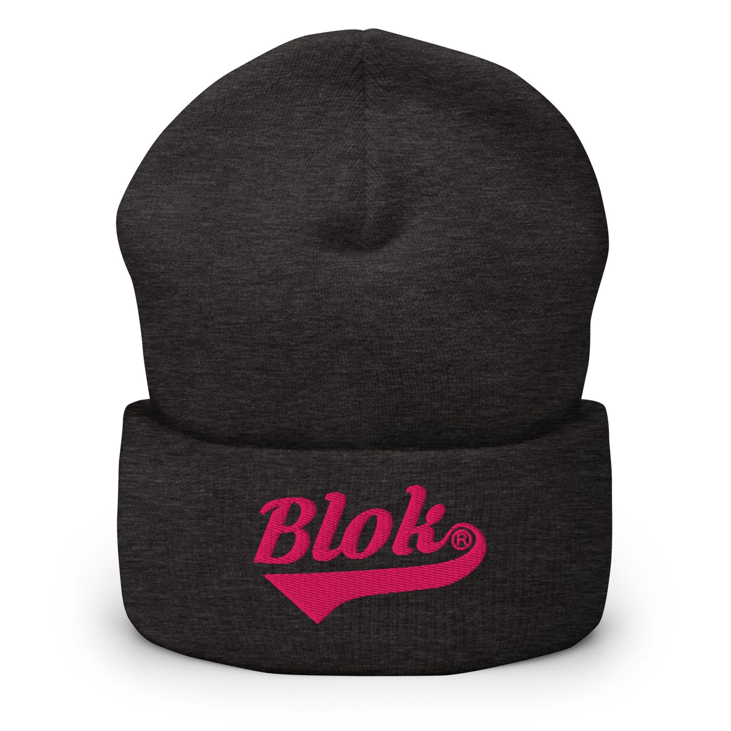 Blok Classic Logo - Dark Pink Embroidery - Cuffed Premium Beanie