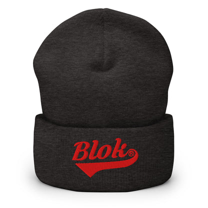 Blok Classic Logo - Red Embroidery - Cuffed Premium Beanie