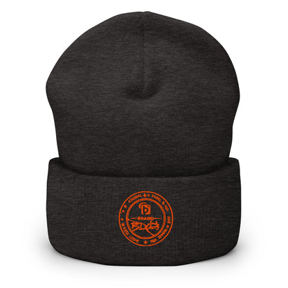 BLOK Apparel Stamp - Unisex Orange Embroidered Cuffed Beanie