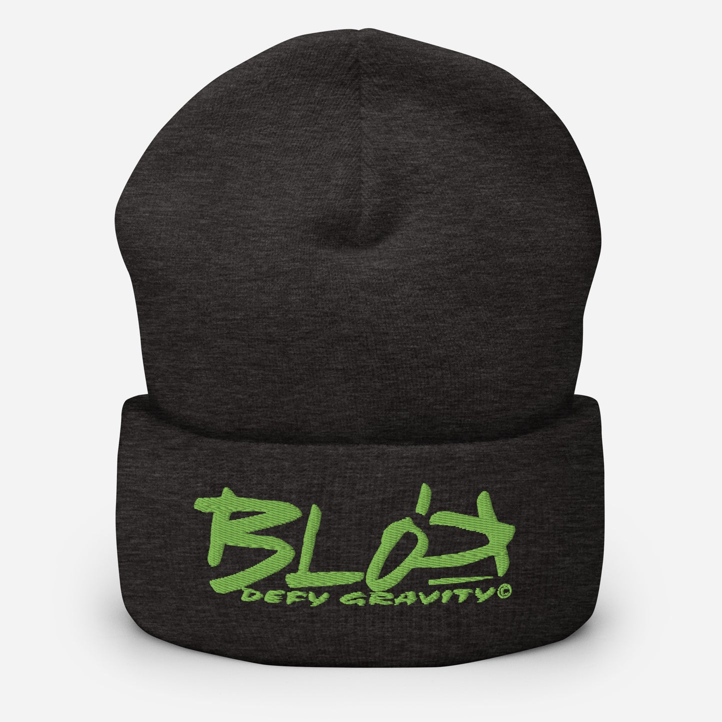 BLOK Defy Gravity - Unisex Sage Green Embroidered Cuffed Beanie