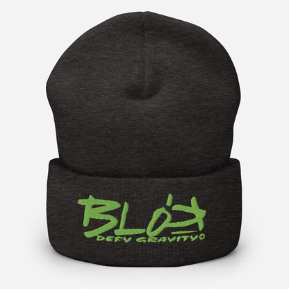 BLOK Defy Gravity - Unisex Sage Green Embroidered Cuffed Beanie