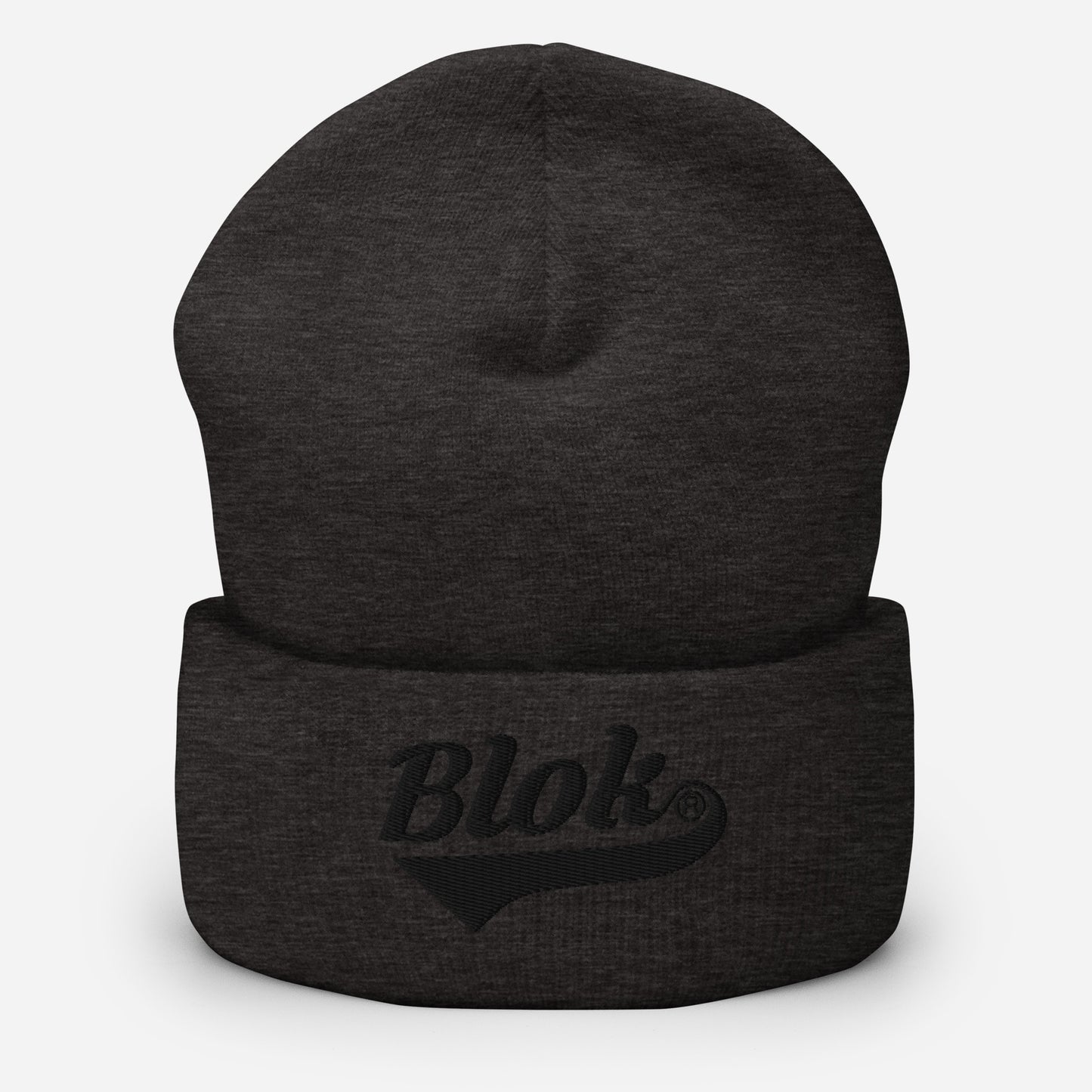 BLOK Classic Logo - Unisex Black Embroidered Cuffed Beanie