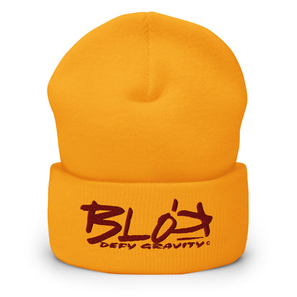 Blok Defy Gravity - Dark Red Embroidery - Premium Cuffed Beanie