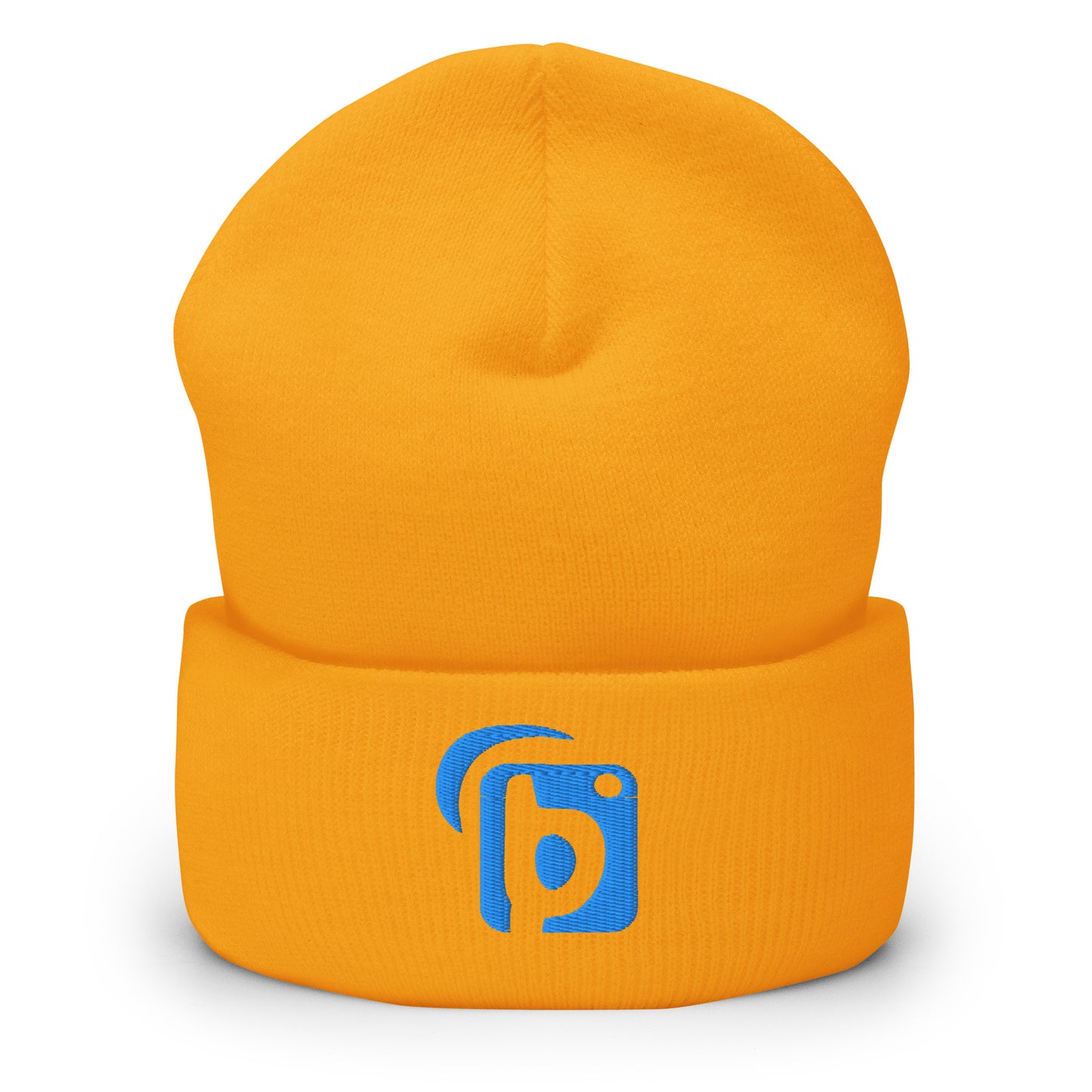 Blok Original Logo - Bright Blue Embroidery - Premium Cuffed Beanie