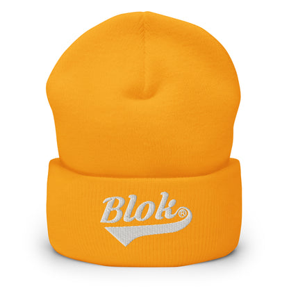 Blok Classic Logo - White Embroidery - Cuffed Premium Beanie